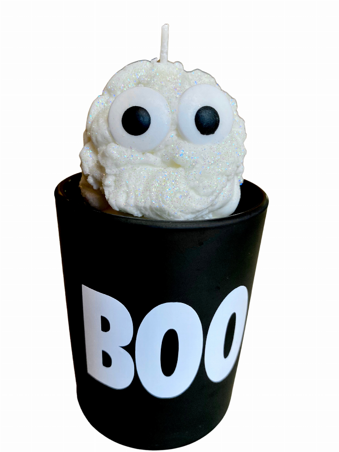 BOO Ghost Spooky Whipped Cream Vegan Fall Scented Soy Candle