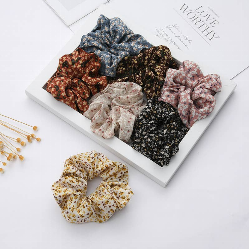 Beautiful Floral Pattern Scrunchies