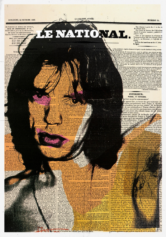 Mick Jagger Newspaper Glass Wall Art