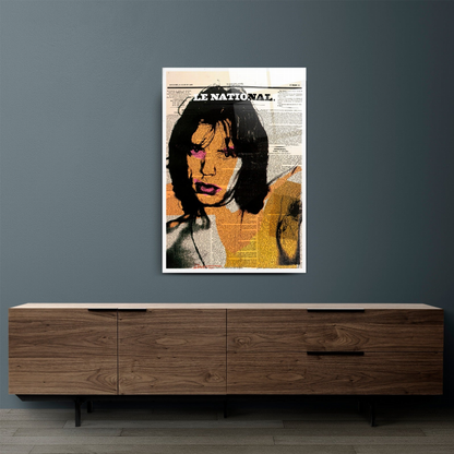 Mick Jagger Newspaper Glass Wall Art