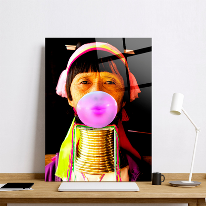 Asian Lady Glass Wall Art