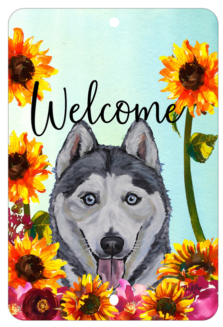 Siberian Husky Grey - HHS Welcome Indoor/Outdoor Aluminum Sign