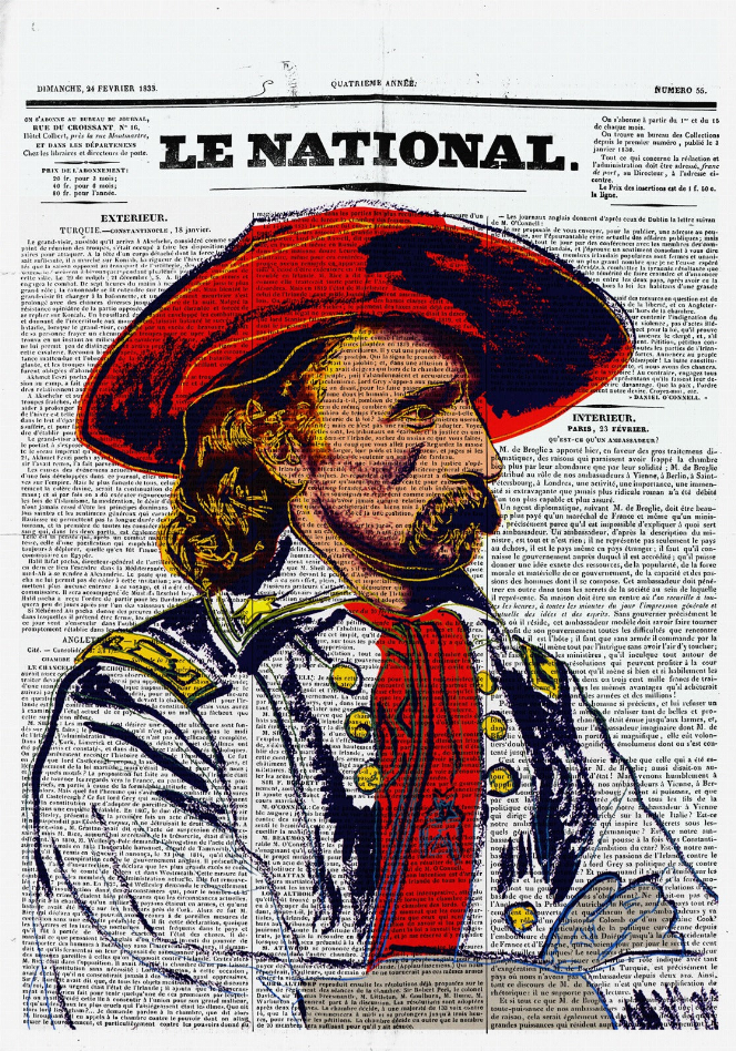 General Custer Newspaper Glass Wall Art