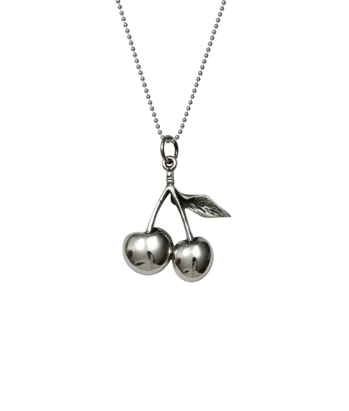 Retro Cherries Charm Necklace