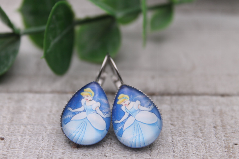 Cinderella Glass French Lever Earrings