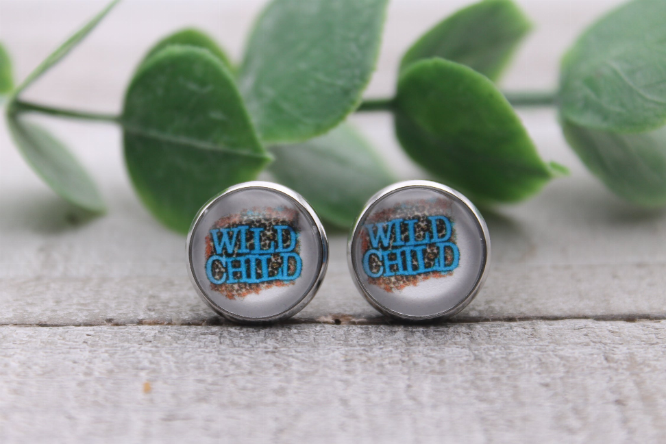 Wild Child | Glass Stud Earrings | Hypoallergenic