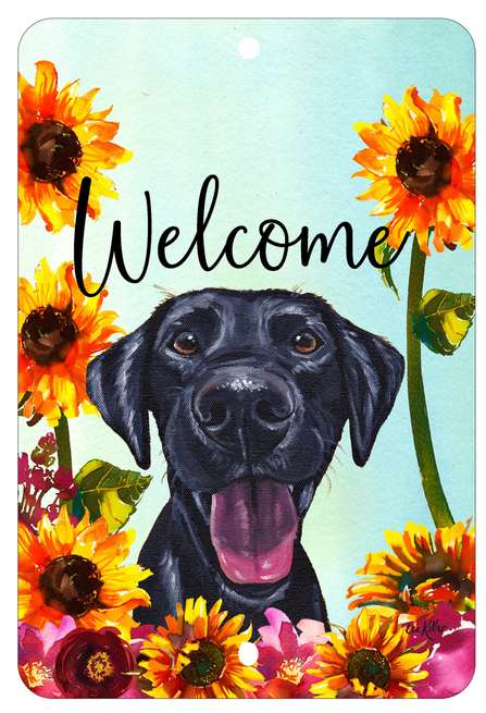 Black Labrador - HHS Welcome Indoor/Outdoor Aluminum Sign