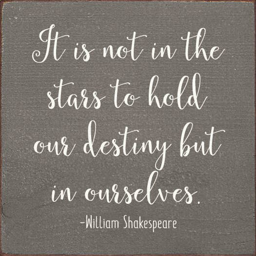 It Is Not In The Stars To Hold Our Destiny But In Ourselves.