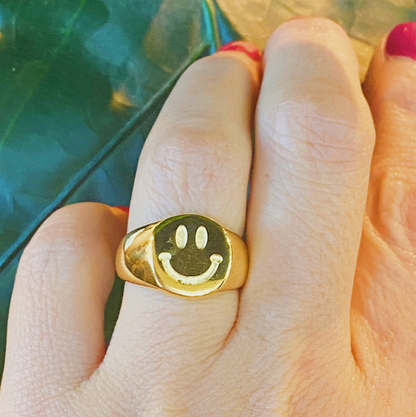 Stamped Smile Ring