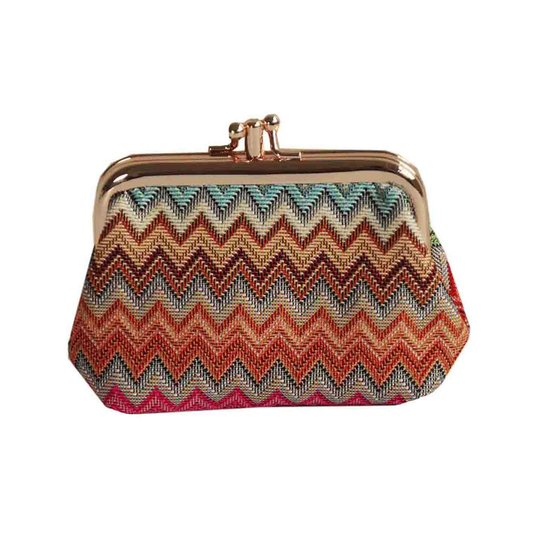 Aztec Coin Clasp Frame Purse Wallet