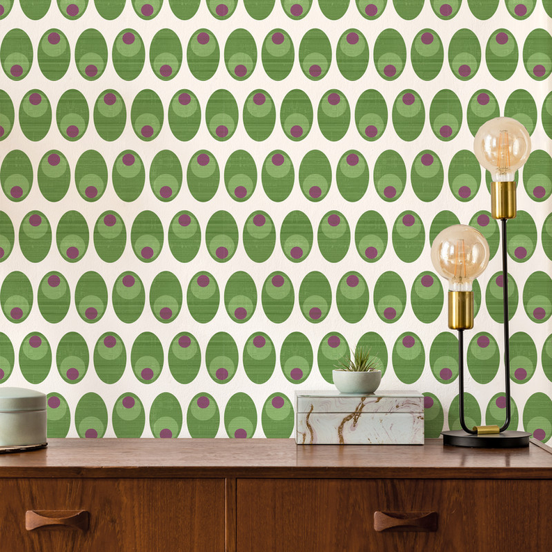 Olive You' Mid-Century Peel & Stick Wallpaper