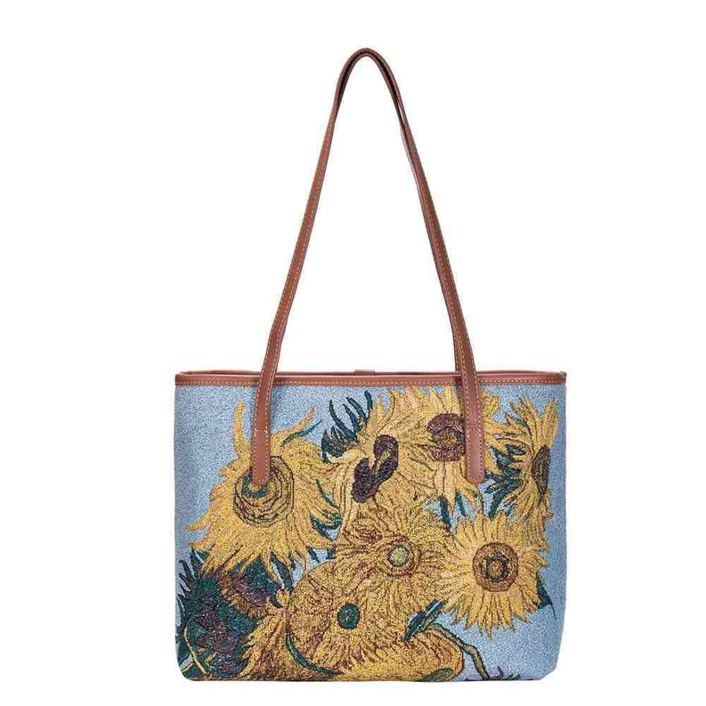 Van Gogh Sunflowers College/Shoulder Tote Bag