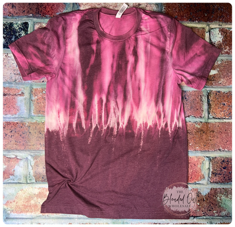 The Maroon Drip Bleached Blank Tee