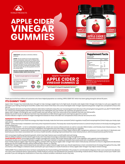 Apple Cider Vinegar Gummies with Pomegranate, Beet Root And Vitamin B6 (2 bottles)