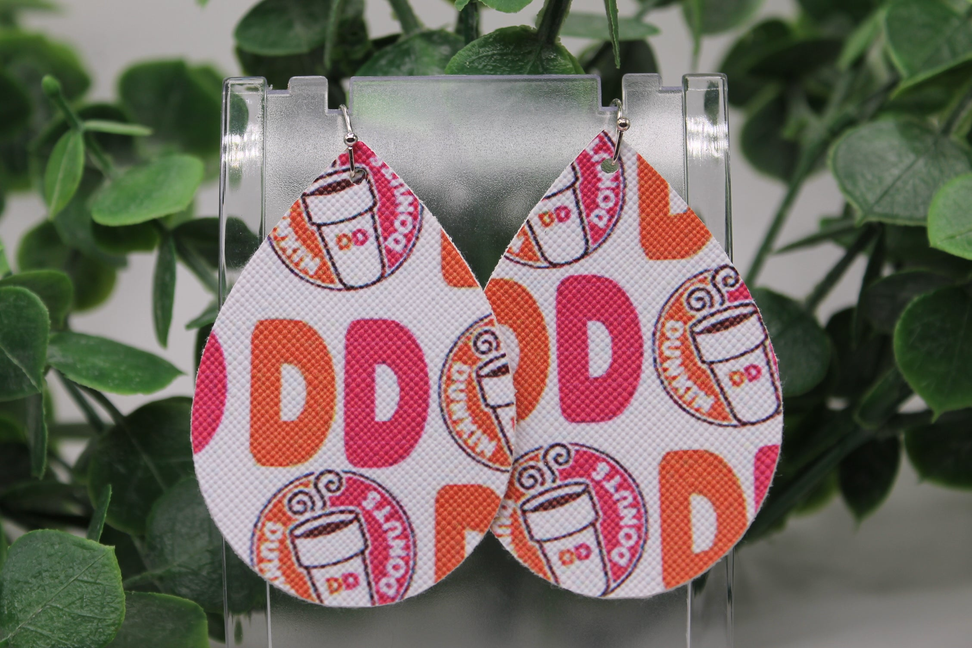 DD Dunkin || Teardrop Faux Leather Earrings || Hypoallergenic