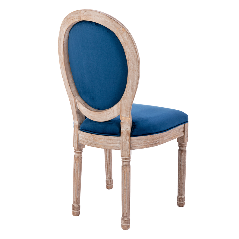 Upholstered Velvet French Dining Chair with rubber legs