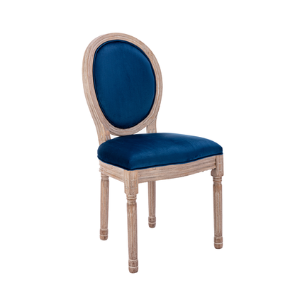 Upholstered Velvet French Dining Chair with rubber legs