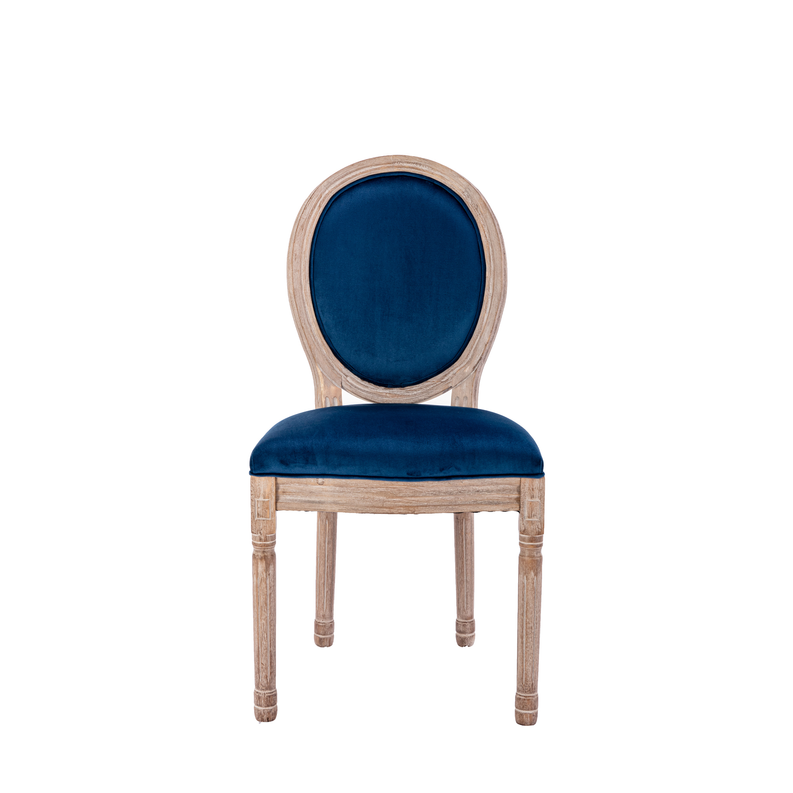 Upholstered Velvet French Dining Chair with rubber legs