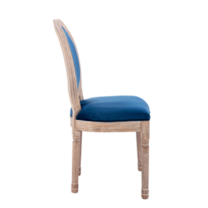 Upholstered Velvet French Dining Chair with rubber legs