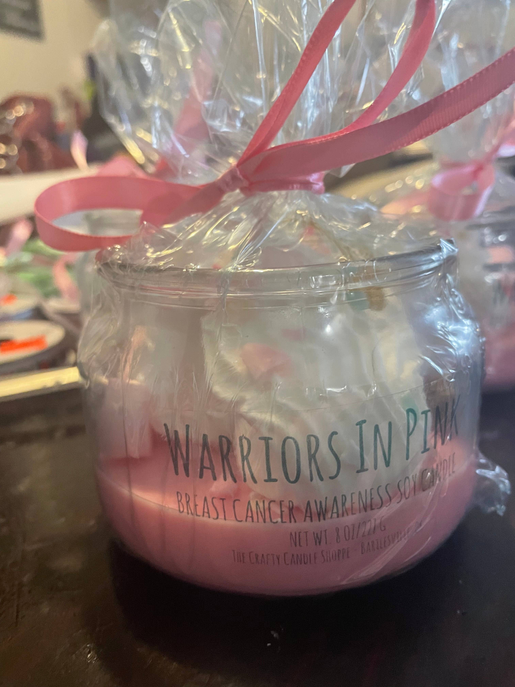 Breast Cancer Awareness Dessert Candle