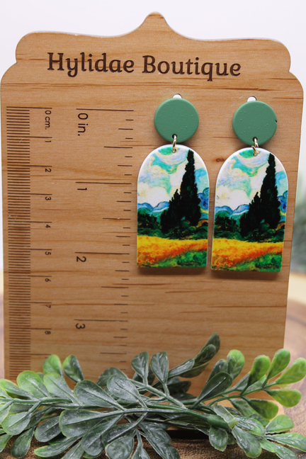 Landscape || Dangle Earrings || Hypoallergenic