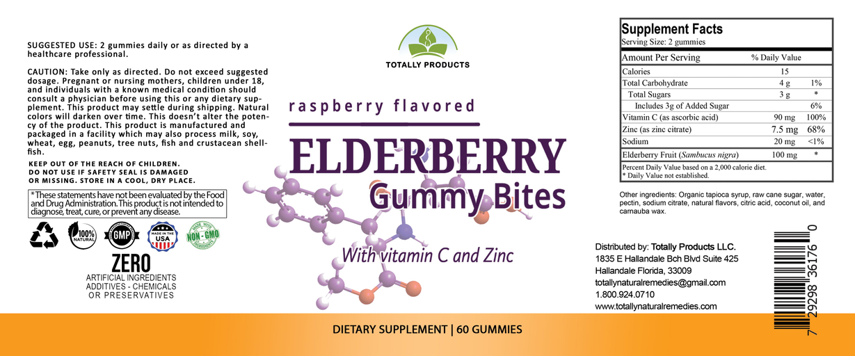 Black Elderberry Gummies Immune Booster with Vitamin C and Zinc (2 bottles)