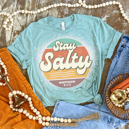 Stay Salty Bleached Shirt - Teal