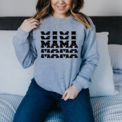 Women's  Sweatshirt Mama Printed Crewneck Sweatshirts