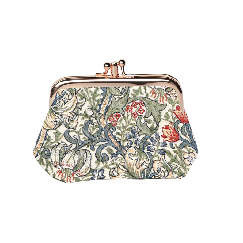 William Morris Golden Lily Coin Clasp Frame Purse Wallet