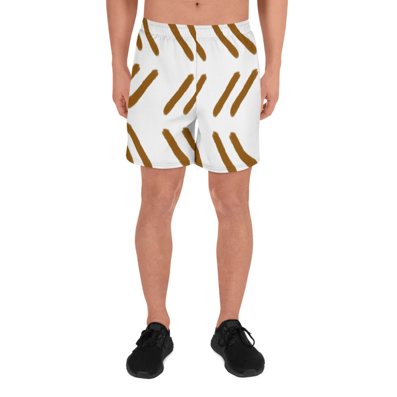 Brown Pattern Print Men's Shorts