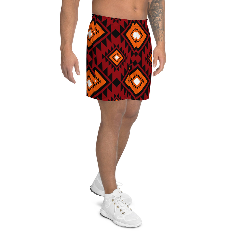 Brown African Print Men's Shorts