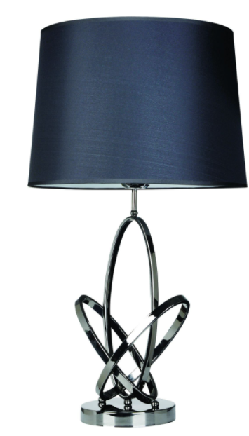 Elegant Designs Mod Art Polished Chrome Table Lamp with Shade