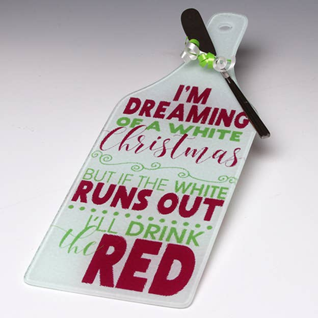 White Christmas Holiday Cutting Board