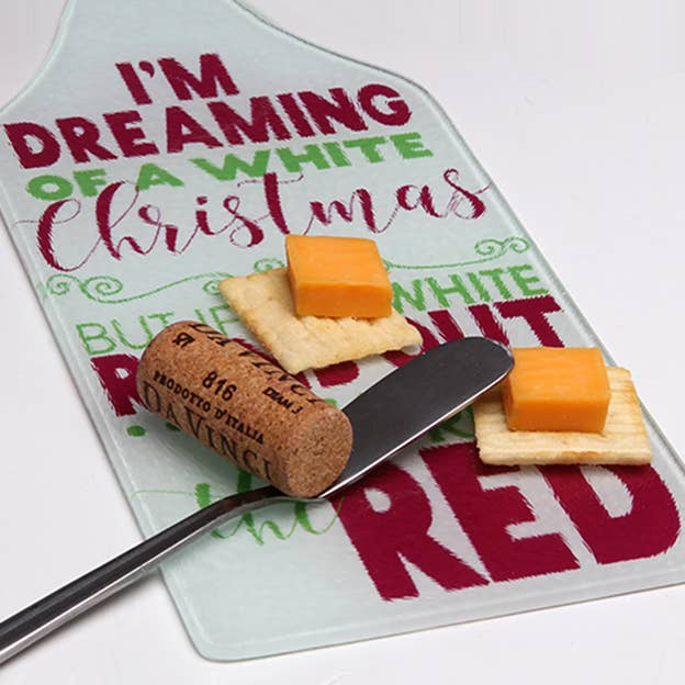 White Christmas Holiday Cutting Board