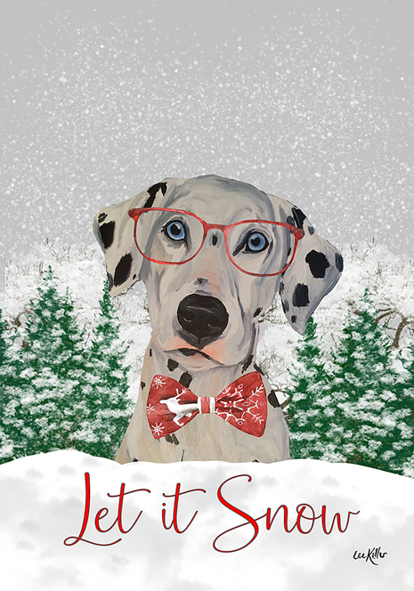 Dalmatian - Hippie Hound Studios Christmas  House and Garden Flags