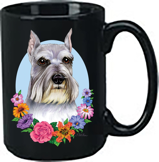 Schnauzer Grey Cropped - Best of Breed Ceramic 15oz Coffee Black Mug