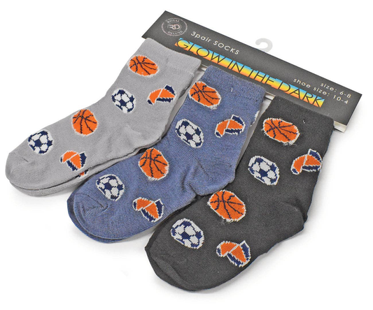 3-Pairs Kids Glow in the Dark Socks