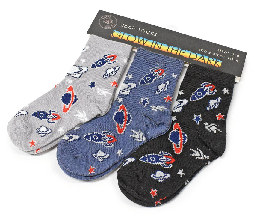 3-Pairs Kids Glow in the Dark Socks