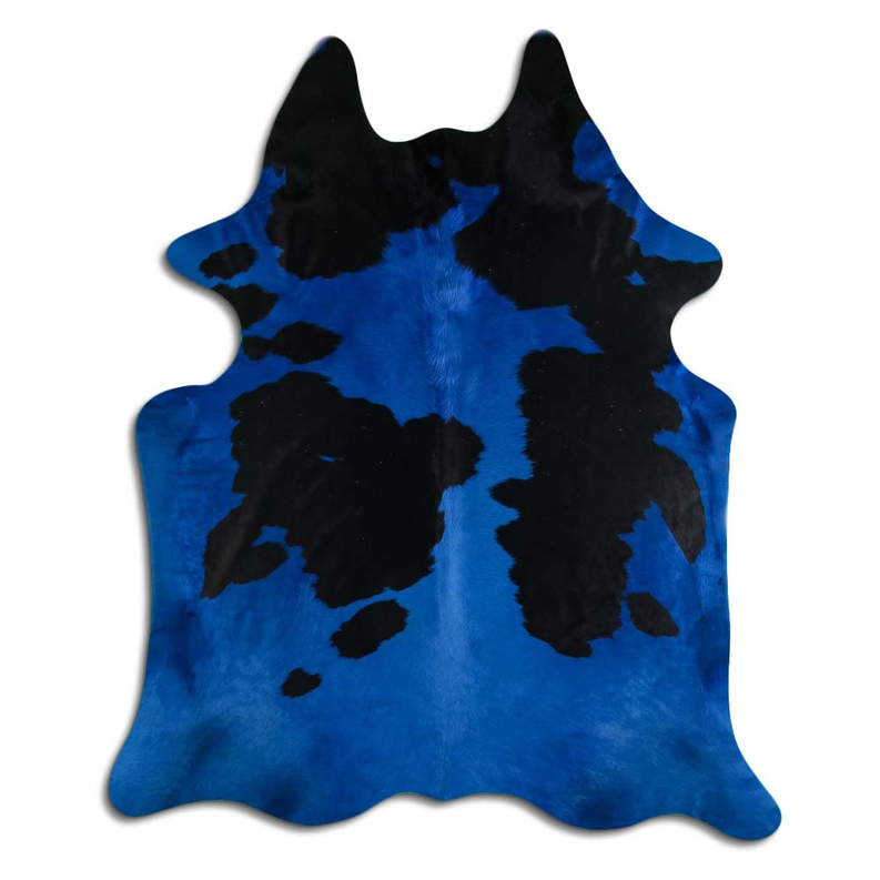 DYED HAIR ON COWHIDE BLACK AND WHITE DYTED NAVY BLUE