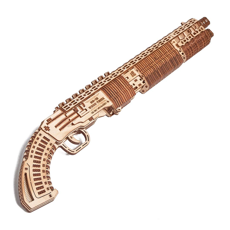 Wood Trick Shotgun SG-12 Wooden 3D Mechanical Model Kit