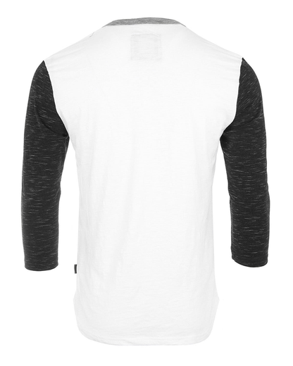 ZIMEGO Men's 3/4 Sleeve Black & White Baseball Henley Casual Athletic Button Crewneck Shirts