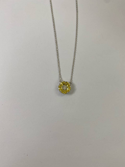 Yellow Topaz Round Necklace