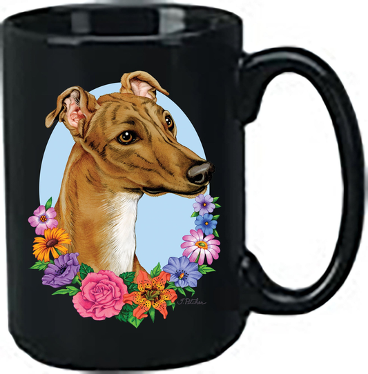 Greyhound - Best of Breed Ceramic 15oz Coffee Black Mug