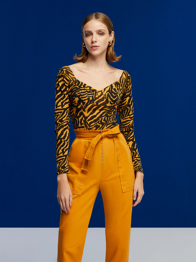 Tiger Print Bodysuit