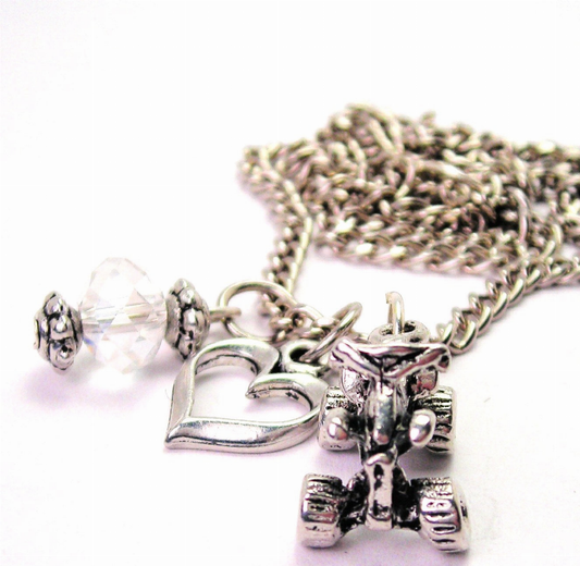 ATV Heart And CrystalNecklace