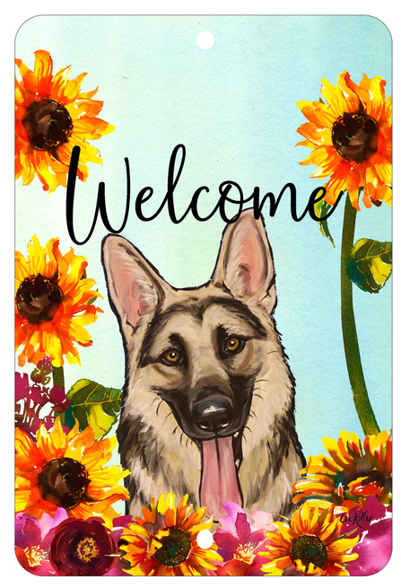 German Shepherd - HHS Welcome Indoor/Outdoor Aluminum Sign