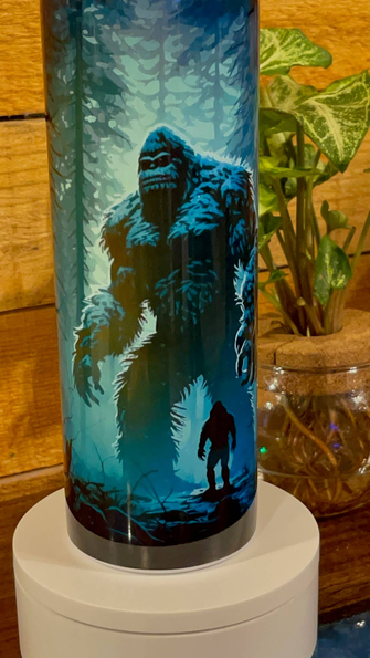 Bigfoot misty forest tumbler  stainless steel w/straw