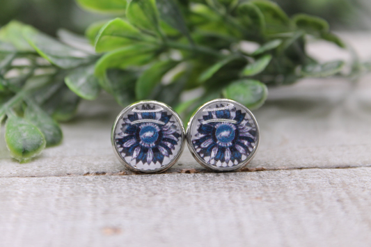 Eagles Football Sunflower || 12mm Stud Earrings