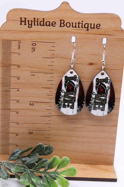 For The Love of The Game Football Teardrop || Dangle Earrings