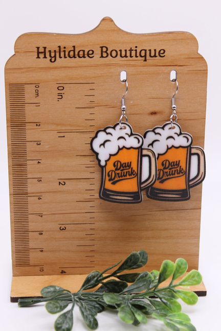 Day Drunk Beer Mugs || Dangle Earrings